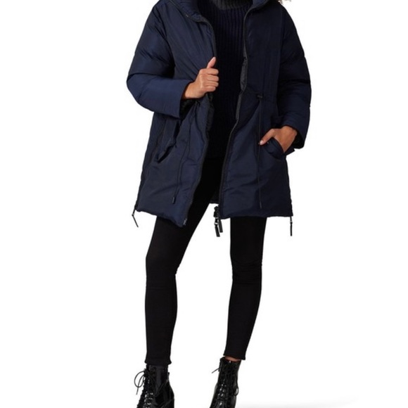 Club Monaco Trapeze Oversized Puffer Coat Navy Blue Size XS - Picture 4 of 11